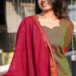 WOMEN’S ELEGANT OLIVE GREEN KURTI SET WITH DUPATTA